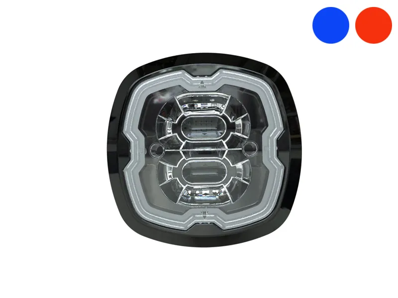 AXIXTECH Dviejų spalvų LED įspėjamasis žibintas | Aliuminio korpusas | ECE R65 Class 2 | 12-24V