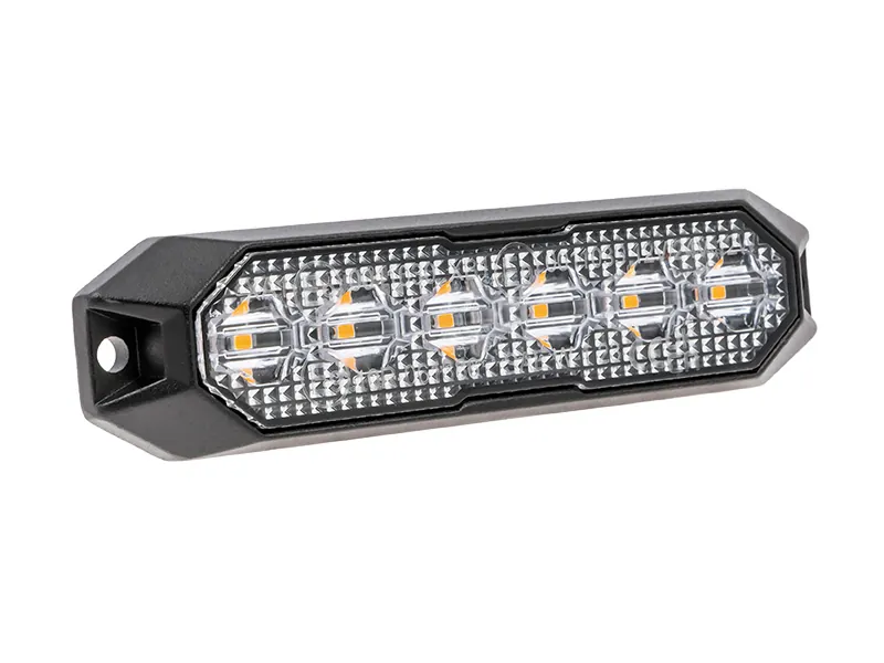 Truck Vision LED Įspėjamasis Žibintas su 6x3W LED, Polikarbonato lęšis, ECE R65 sertifikuotas, 12-24V