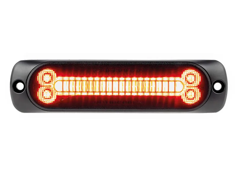 OPTIBEAM Dark Phantom SX6 LED Horizontalus Signalinių Žibintų Blokas, Raudonas, 12-24V, ECE R65, Aliuminio Korpusas