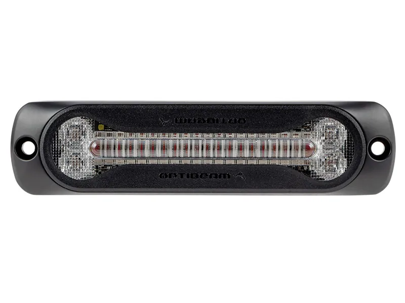 OPTIBEAM Dark Phantom SX6 LED Horizontalus Signalinių Žibintų Blokas, Raudonas, 12-24V, ECE R65, Aliuminio Korpusas - Attēls 2