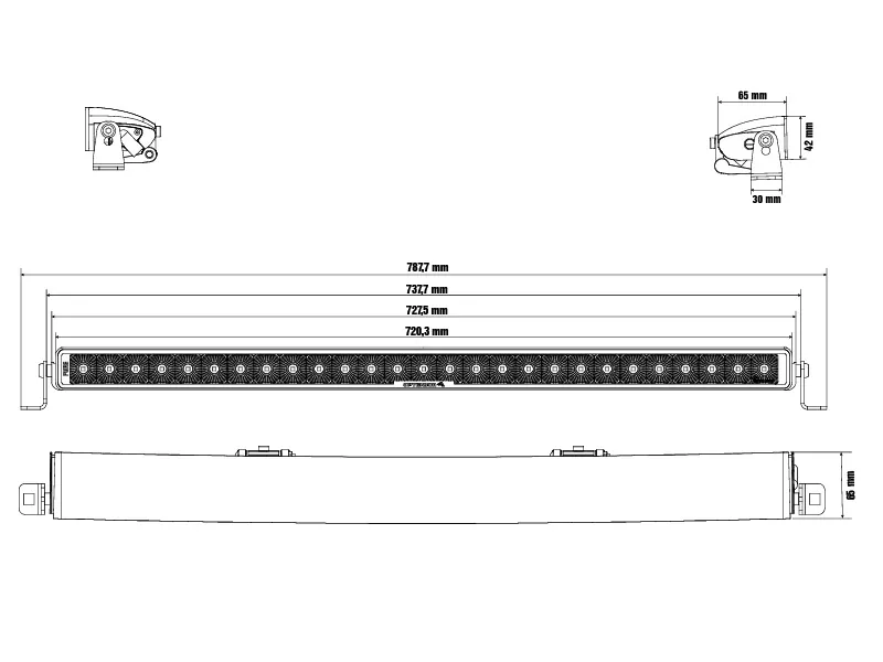 OPTIBEAM PURE 730 LED darbo žibintas-panelis 23678lm, 738mm, 9-36V - Attēls 4