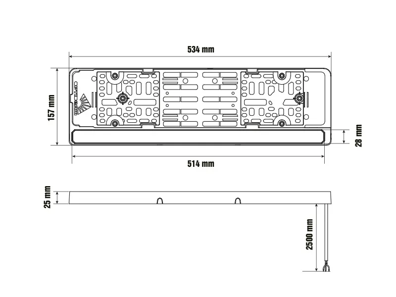 Optibeam E-Bar Reverse LED Numerio apšvietimo ir galinio vaizdo žibintas, 12-24V, 4800/1200lm, IP68, 21 LED - Attēls 5