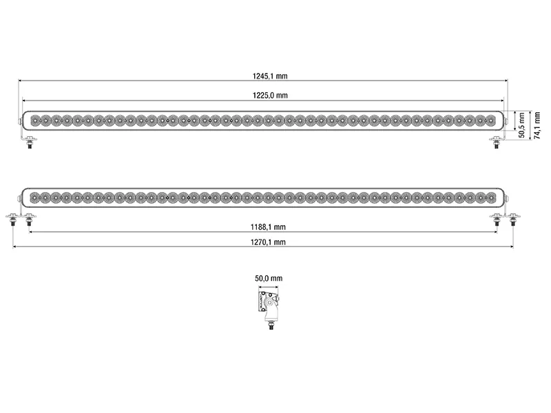 BULLBOY PROLINE REACTOR SINGLE 1230 LED Darbo Žibintas Panelis 42000lm 10-30V - Attēls 3