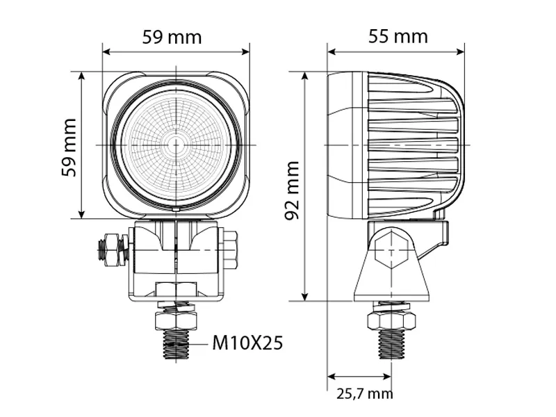 Bullboy Agriline LED Darbo Žibintas 20W | 9-32V | 2500lm | Aliuminis Korpusas | IP68 - Attēls 5