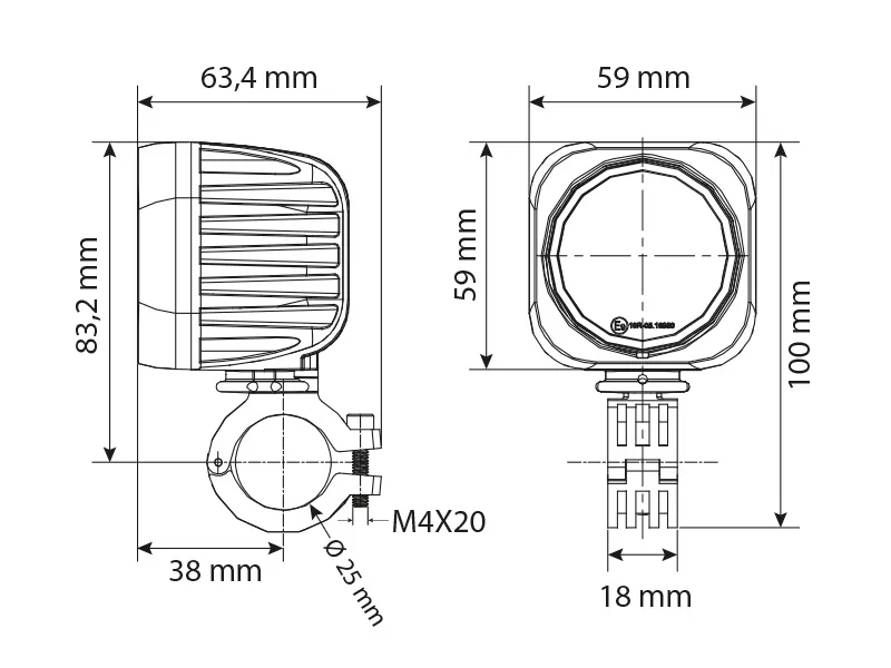 Bullboy Agriline LED Darbo Žibintas 20W | 9-32V | 2500lm | Aliuminis Korpusas | IP68 - Attēls 6