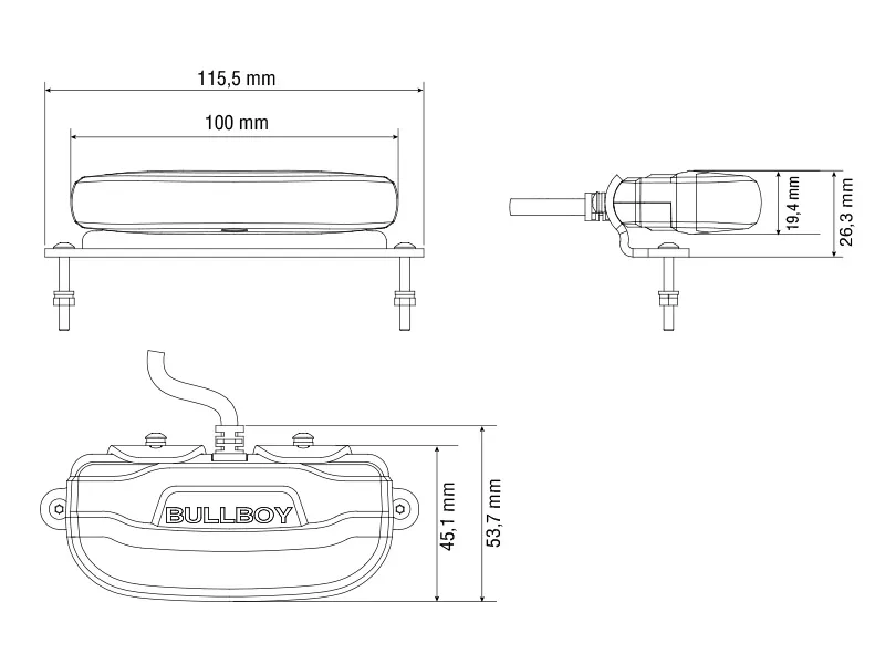BULLBOY PROLINE MINI LED Darbo Žibintas 2800lm, 10-30V, 6000K, Aliuminis Korpusas - Attēls 5