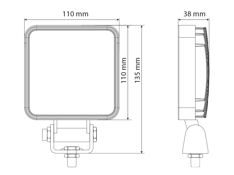 BULLBOY kvadratinis LED darbo žibintas 15W, 1200lm, 10-30V, IP67 - Attēls 3