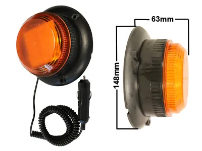 Geltonas LED Švyturėlis su 36 LED Diodais, 3xflash Funkcija, Magnetiniu Tvirtinimu, IP65, 12-24V