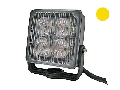 AXIXTECH LED Įspėjamasis Signalinis Žibintas - 4x1W LED, Geltonas, 12-24V, ECE R65 Sertifikuotas - Ledbarzibintai.lt