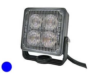 AXIXTECH Mėlynas LED Įspėjamasis Žibintas su 19 Mirksėjimo Režimų - 12-24V Metalinis Korpusas - Ledbarzibintai.lt