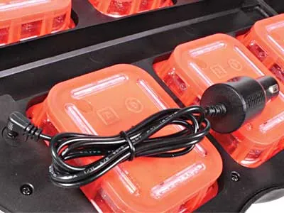 Geltoni LED Įspėjamieji Žibintai Rinkinys - 6vnt. Įkraunami, Sinchronizuojami, Atsparūs Smūgiams ir Vandeniui - Attēls 4