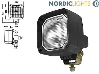 NORDIC LIGHTS Halogeninis Atbulinės Eigos Žibintas H3, Grūdintas Stiklas, 100x100mm (N25)