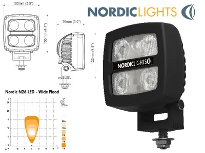 NORDIC LIGHTS N26 LED Darbo Žibintas su 4 Efektų Diodais IP67 - Ledbarzibintai.lt