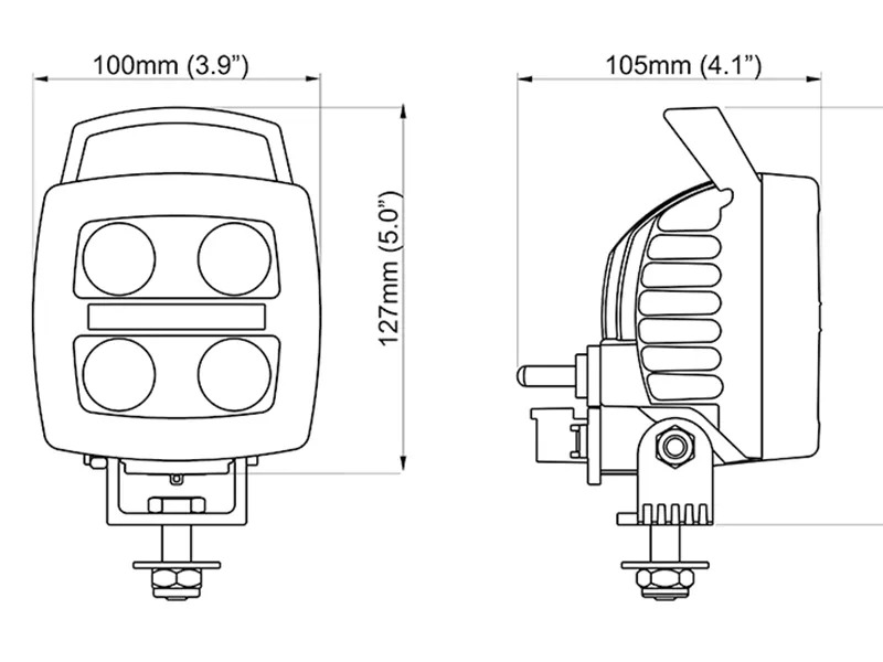 NORDIC LIGHTS SPICA LED N2401 HS Darbinis žibintas, 750lm, 9-32V, IP68 Apsauga, Aliuminio Korpusas - Attēls 3