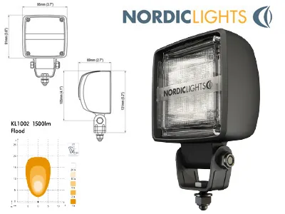 NORDIC LIGHTS LED Darbinis Žibintas KL1002 2400lm IP68 - Ledbarzibintai.lt
