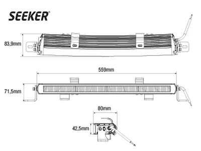 SEEKER Ultima 20 Curved LED BAR Žibintas 4800lm IP68 - Attēls 7