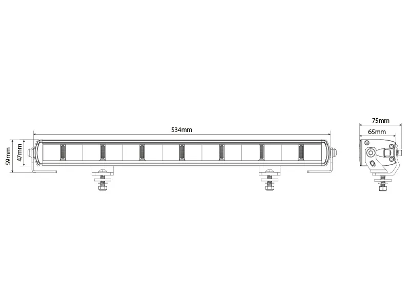 OPTIBEAM SUPER CAPTAIN ONE 600 LED Bar Žibintas 14700lm IP68 - Attēls 9