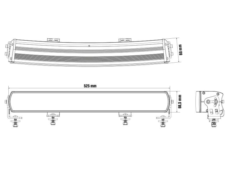 OPTIBEAM LED Bar Žibintas Super Captain Dual 600 Curved 21000lm - Attēls 8