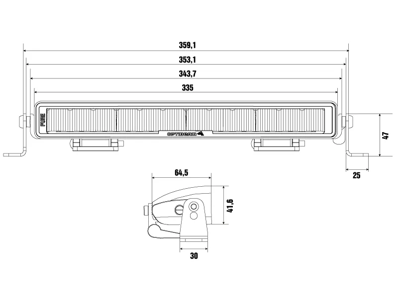 OPTIBEAM LED Bar Žibintas PURE 335 Tolimųjų Šviesų 13400lm - Attēls 9