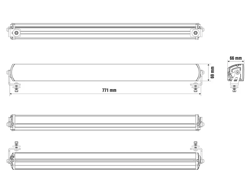 OPTIBEAM Super Captain Dual 800 Rally Edition LED bar 21300lm, 771mm - Attēls 6