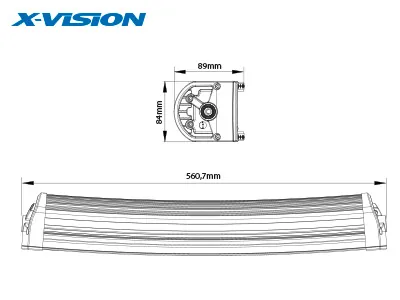 X-VISION LED Bar Žibintas Genesis 600 Curved 8000lm IP68 - Attēls 6