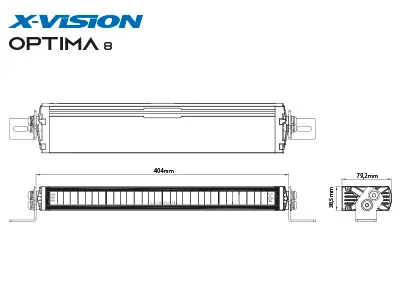 X-VISION OPTIMA 8 LED Bar Žibintas 5500lm IP69K Papildomas Tolimųjų Šviesų - Attēls 5