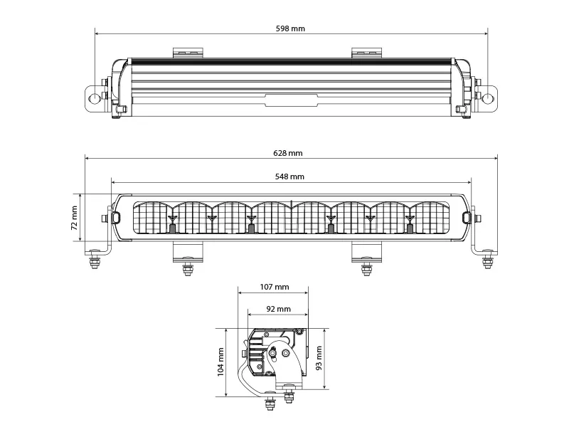 X-VISION Genesis II 600 LED Bar Žibintas su Šildoma Optika 7400lm - Attēls 2