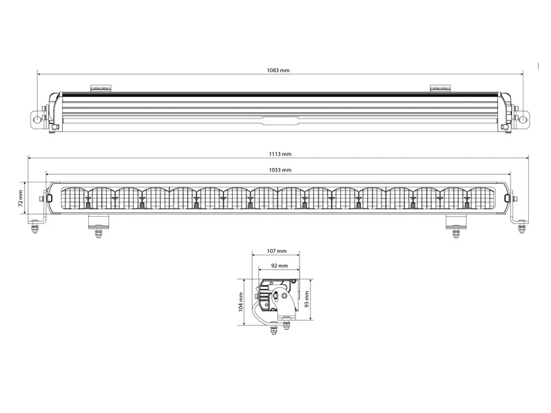X-VISION Genesis II 1100 LED Bar Žibintas 14500lm R112 - Attēls 3