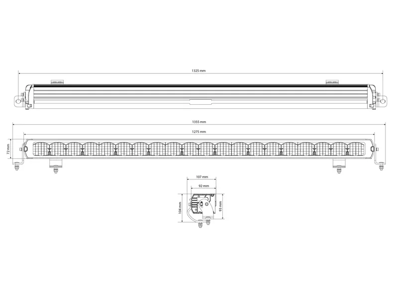 X-VISION Genesis II 1300 LED Bar Žibintas su Spot Beam 14800lm - Attēls 3
