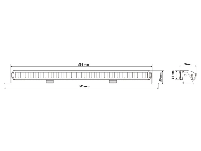 W-LIGHT Flux LED bar žibintas 100W, 10000lm, 536mm, 11-32V - Attēls 3