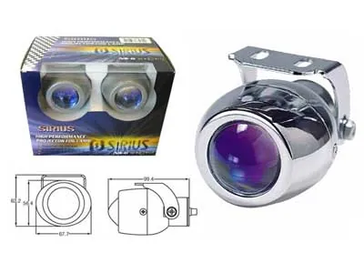 SIRIUS Rūko Žibintų Komplektas su Projektoriais - Mėlyni Lęšiai, Aliuminio Korpusas, 12V H3 Lemputės