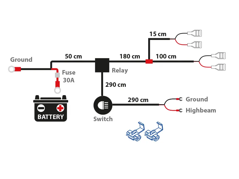 AUTOLINE Elektros Instaliacijos Komplektas LED Žibintams 320W 12V - Ledbarzibintai.lt