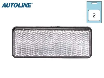 AUTOLINE Atšvaitų pora (96x38mm) - Skaidrūs, klijuojami automobiliniai reflektoriai, 12 mėnesių garantija