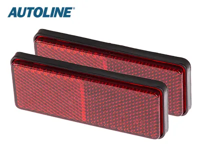 AUTOLINE Automobilinis Atšvaitų Rinkinys - Raudoni Klijuojami Atšvaitai, 96x38mm, 2vnt. - Attēls 3