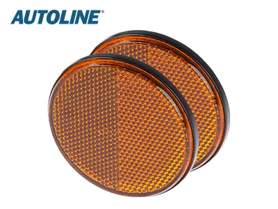 AUTOLINE Atšvaitų pora - Geltonos spalvos, klijuojami apvalūs reflektoriai (Ø 70mm) - Attēls 3