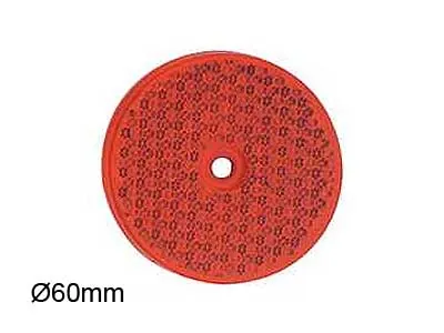 Apvalus Raudonas Atšvaitas su Klijavimo ir Tvirtinimo Galimybėmis Ø 60mm