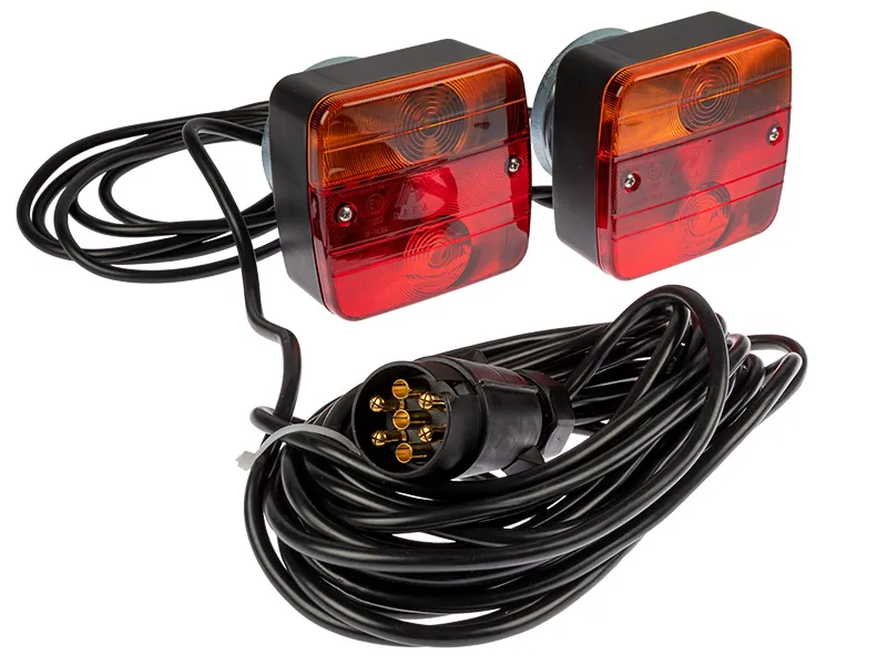 AUTOLINE Magnetinis priekabų žibintų komplektas su 7.5m kabeliu, 7-polių kištuku, 12V įtampa - Ledbarzibintai.lt