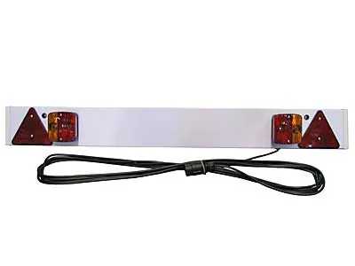 AUTOLINE Galinis žibintų komplektas priekaboms su 1.20m plastikiniu paneliu ir 12V elektros sistema - Ledbarzibintai.lt
