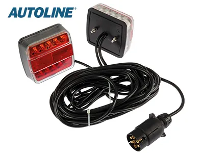 AUTOLINE LED Galinių žibintų komplektas priekaboms su 7.5m laidų sistema ir 7-pin jungtimi, 12V