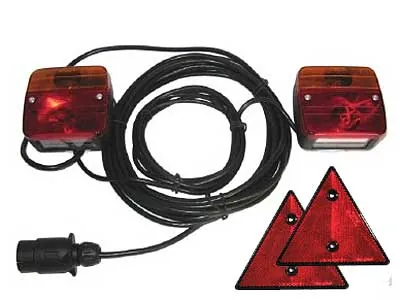 AUTOLINE Priekabos halogeniniai galiniai žibintai su reflektoriais, 12V, 10m laidas + 7 polių kištukas