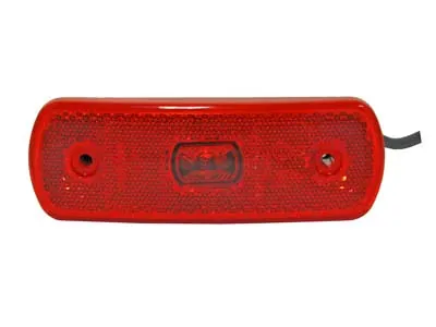 Raudonas LED šoninis gabaritinis žibintas su atšvaitu, 12-24V, 3 LED, laidų ilgis 0.5m - Ledbarzibintai.lt