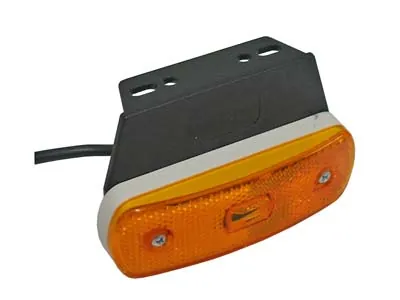 Geltonas LED šoninis gabaritinis žibintas su reflektoriumi, 12-24V, 1 LED, 1m laidas - Ledbarzibintai.lt