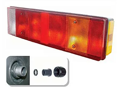 SIM 7 Funkcijų Galinis Žibintas 466x130x81mm Sunkvežimiams MAN, Scania