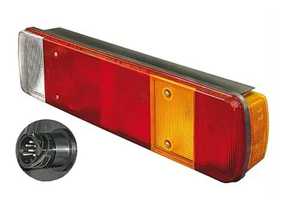 SIM 7 funkcijų galinis žibintas su šonine rodykle ir numerio apšvietimu (517x130x80mm)