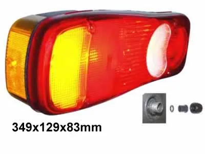 Universalus 5 funkcijų galinis žibintas su LED šoniniais gabaritatiniais žibintais, 24V - Ledbarzibintai.lt