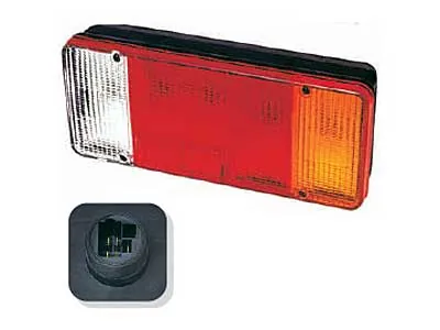 Galinis žibintas (dešinysis) su 5 funkcijomis ir atšvaitu, 190mm tvirtinimo tarpas, Iveco sunkvežimiams - Ledbarzibintai.lt