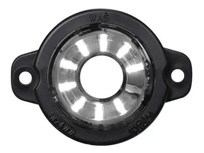 Baltas apvalus LED šoninis gabaritinis žibintas, 12-24V, 60.5mm skersmens