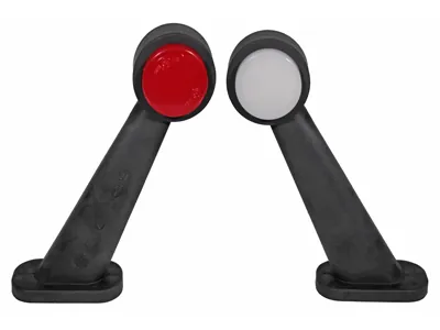 WAS LED šoninis gabaritinis žibintas su neoninių efektu, 12-24V, guminiu laikikliu, E-patvirtinimu