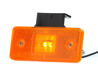WAS LED Šoninis Gabaritinis Žibintas Gintarinės Spalvos su 90° Montavimo Laikikliu, 12-24V, ECE Patvirtintas