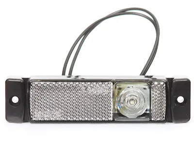 WAS Baltas LED Šoninis Gabaritinis Žibintas - Priekinės Pozicijos Apšvietimas ECE, 12-24V